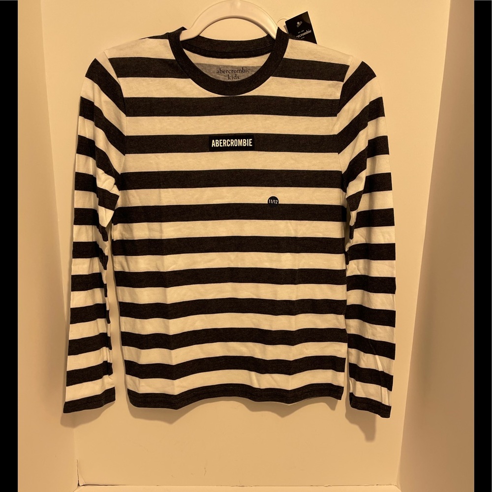 Abercrombie Kids Long sleeve shirt, Girls size 11/12, blue/white stripe